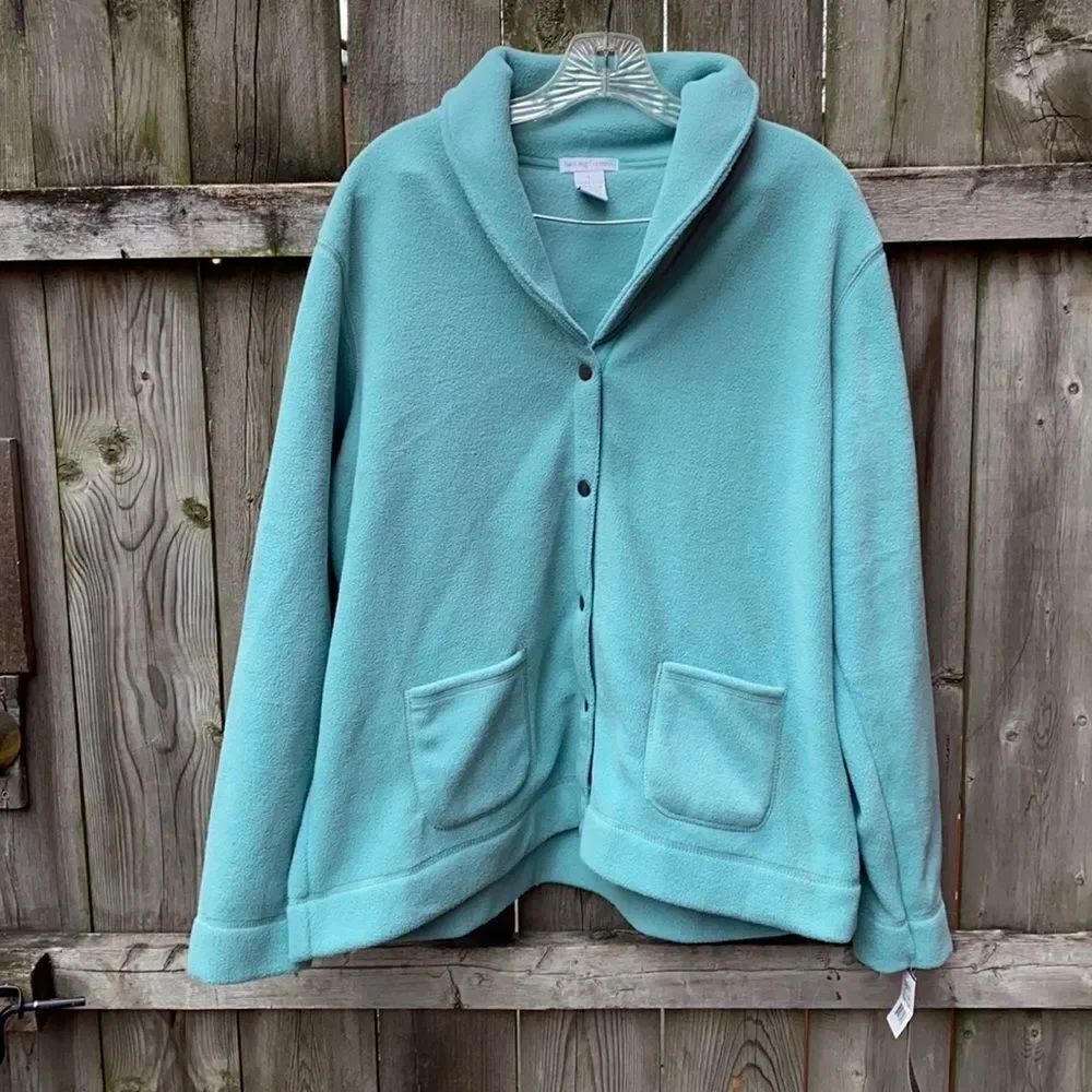 Hasting & Smith Green Fleece snap button sweatshirt sz. L NWT